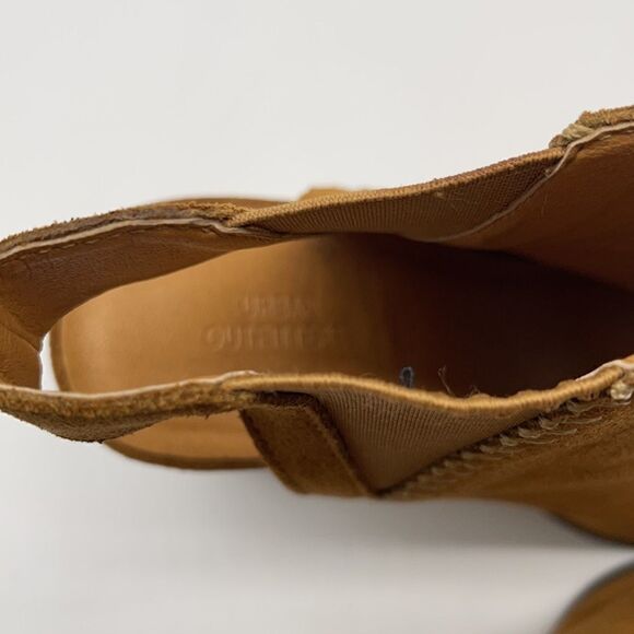 UO Urban Outfitters UO Brown Suede PeepToe Ankle Booties Size 8 - Picture 11 of 15